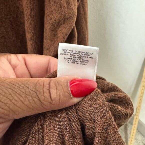 ModCloth Women’s 1X Brown Cowl Neck Tunic Top Long Sleeve Stretch Knit - Picture 4 of 8